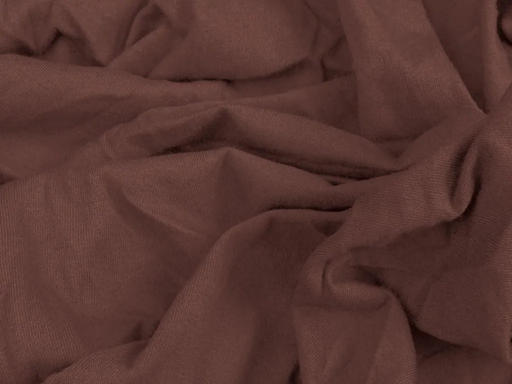 Cearsaf Jersey cu elastic 180 x 200 cm maro inchis