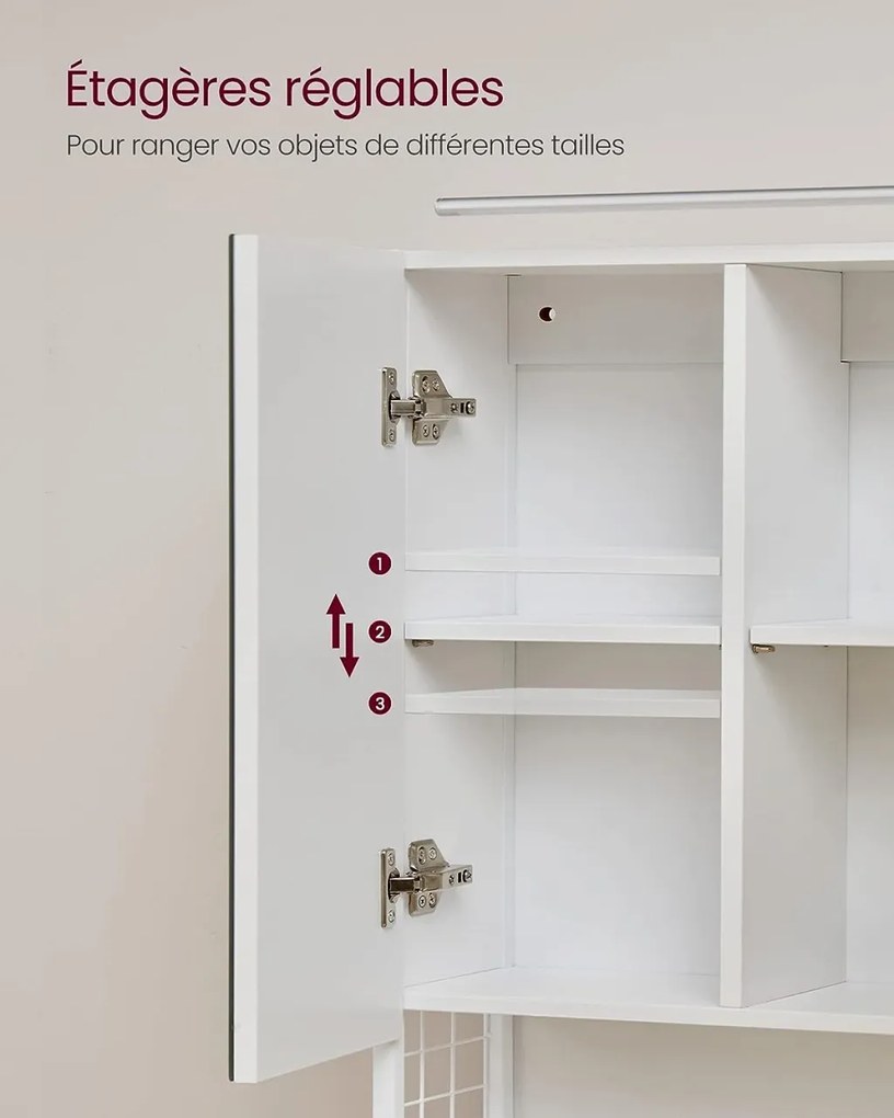 Dulap de depozitare pentru lavoar, Vasagle, Alb, 70x16x70 cm