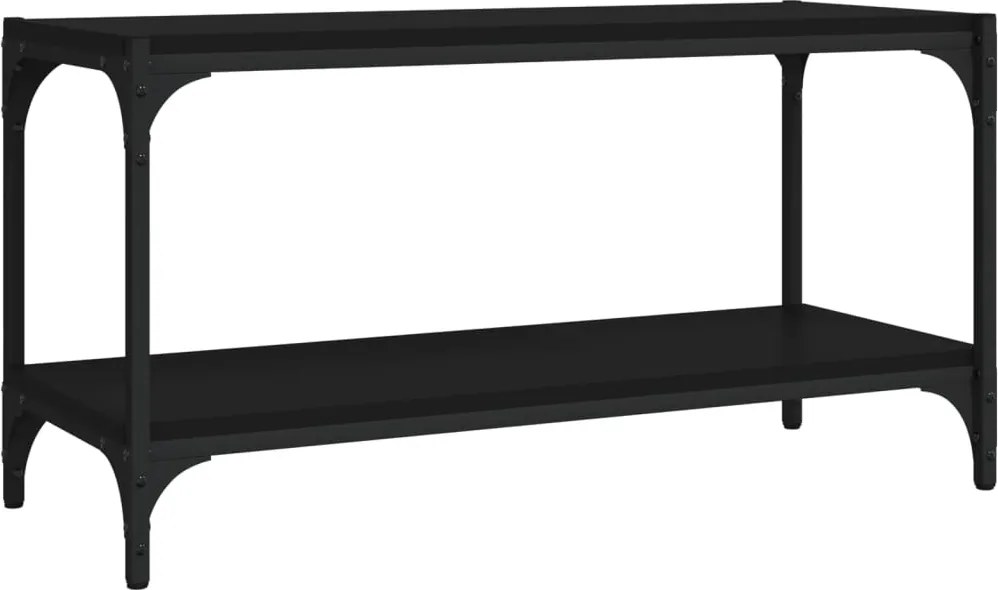 vidaXL Comodă TV, negru, 80x33x41 cm, lemn prelucrat și oțel