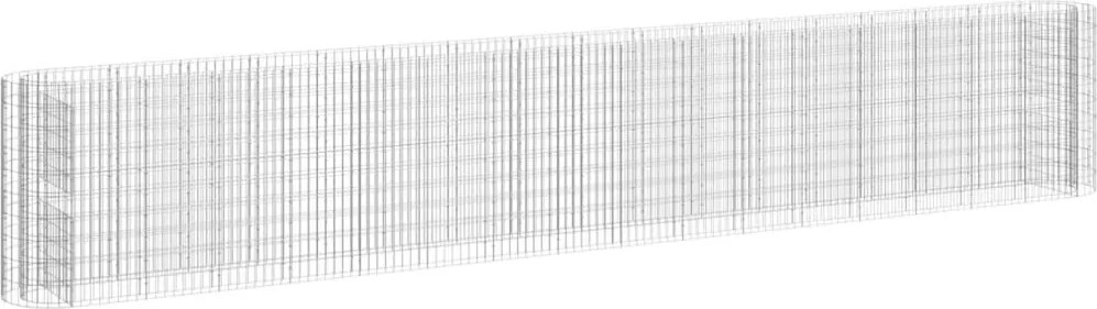 vidaXL Strat înălțat gabion, 610x50x100 cm, fier galvanizat