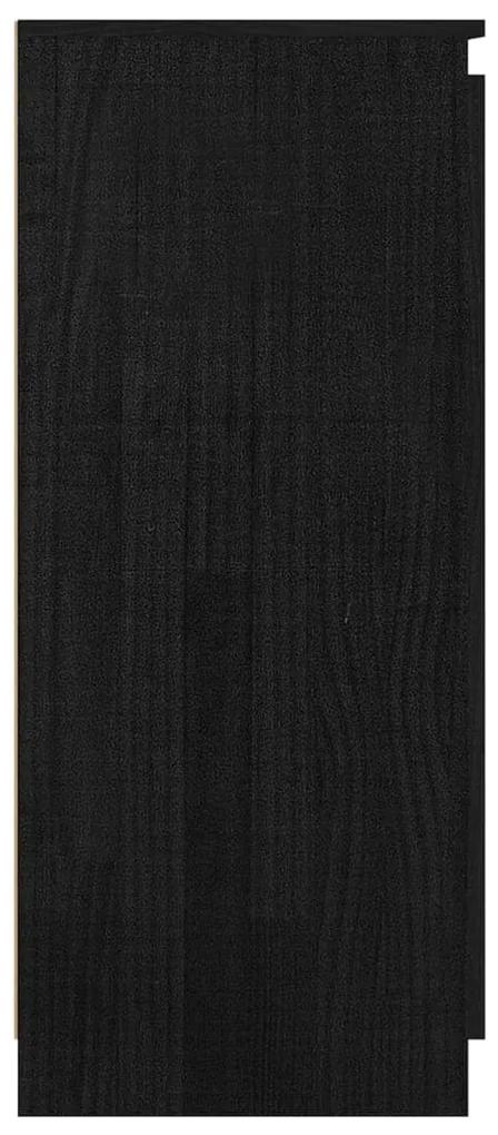 Servanta, negru, 60x36x84 cm, lemn masiv de pin 1, Negru