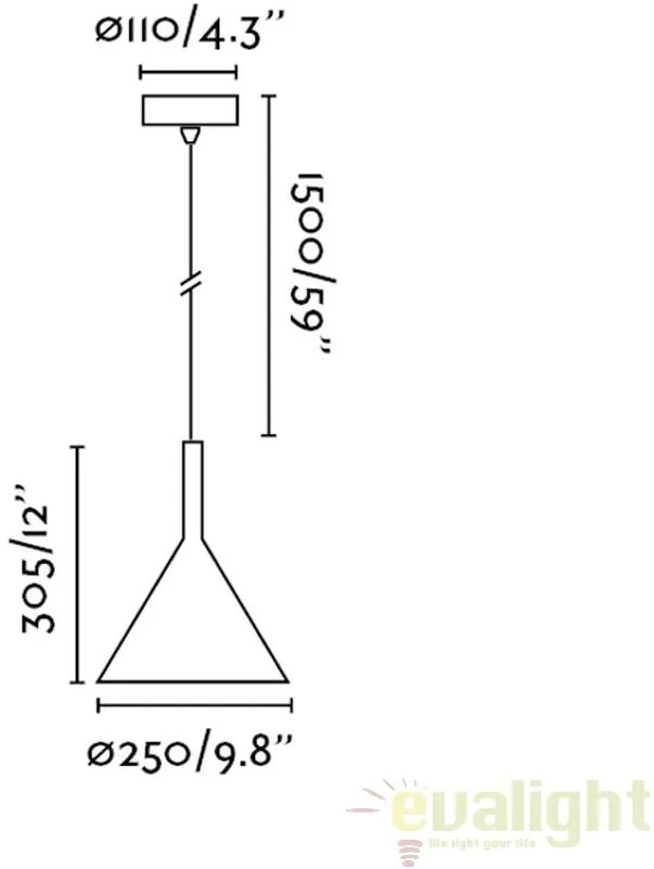 Pendul LED modern PAM-G large negru/auriu 64162