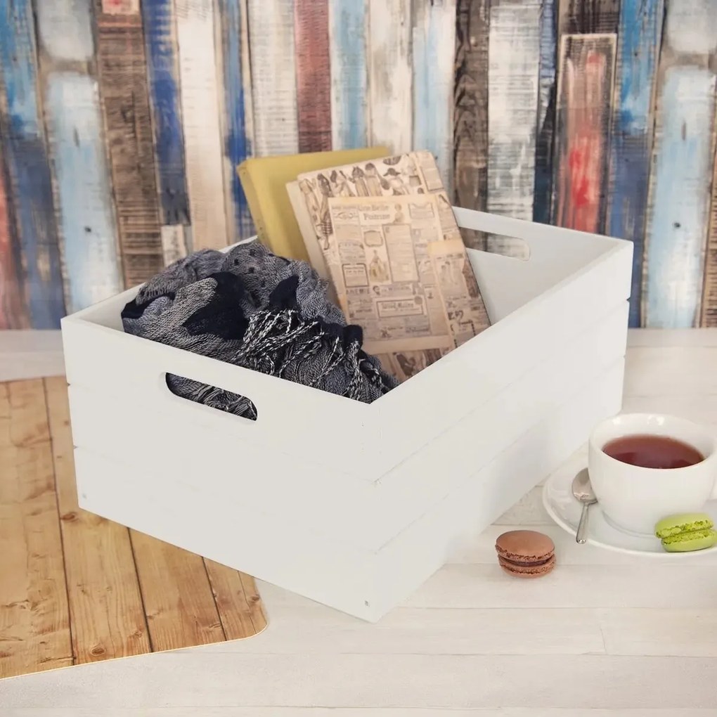 Cutie din lemn Orion , albă, 36 x 26 x 15 cm, L