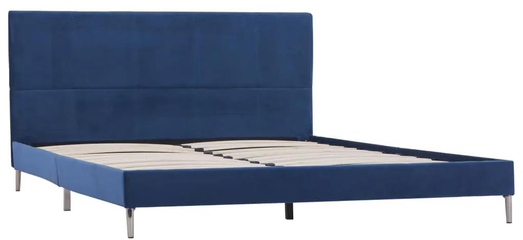 280953 vidaXL Cadru de pat, albastru, 140 x 200 cm, material textil