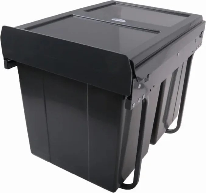 Cos gunoi incorporabil Practi Eco GTV, colectare selectiva, pentru corp de 400 mm, gri antracit, 2 x 10 l + 1 x 20 l Gri antracit, Plastic, L:364 mm;