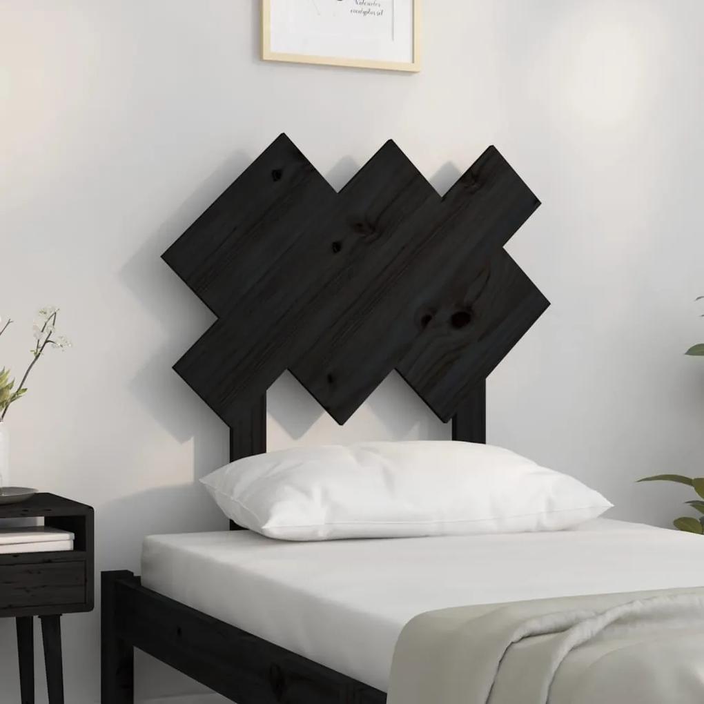 Tablie de pat, negru, 72,5x3x81 cm, lemn masiv de pin Negru, 72.5 x 3 x 81 cm, 1