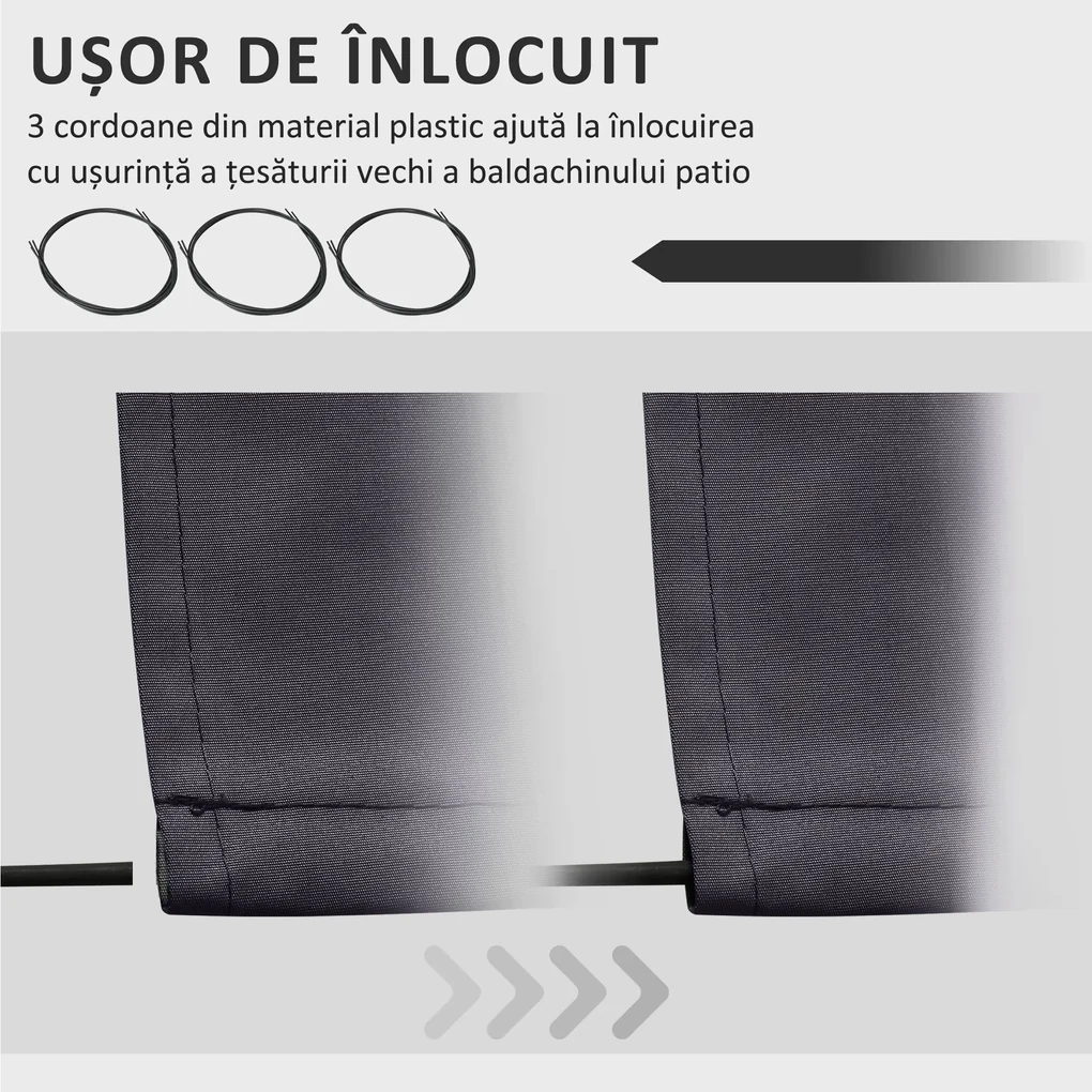 Outsunny Pânză de Schimb pentru Copertină Retractabilă Anti UV 30+, 3.47x2.9 m, Gri | Aosom Romania