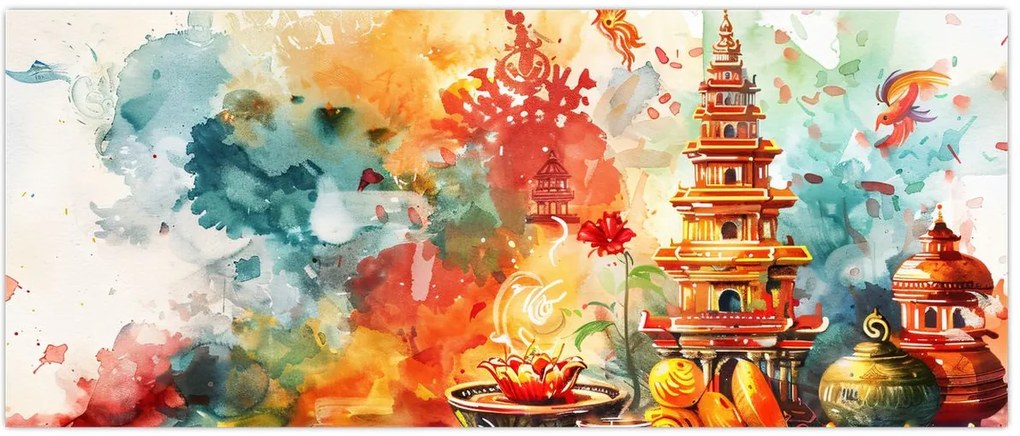 Tablou - Ilustrație în acuarelă (120x50 cm)