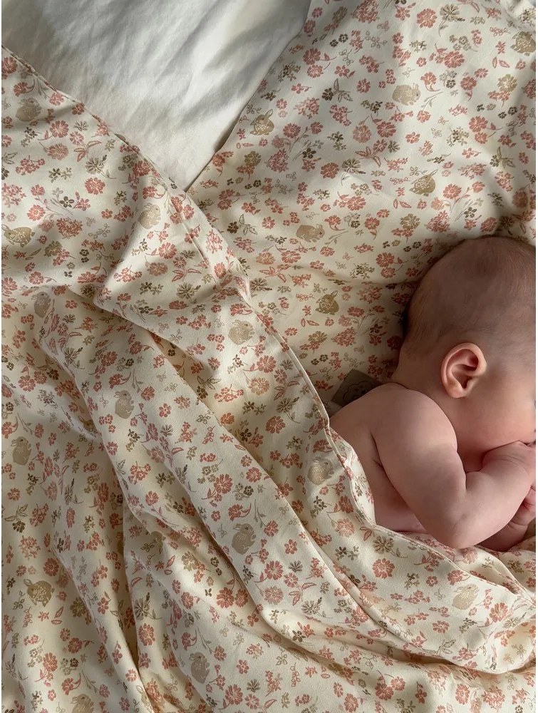 Lenjerie de pat pentru copii, bej din bumbac organic pentru pătuț 70x100 cm Augusta – Cam Cam Copenhagen