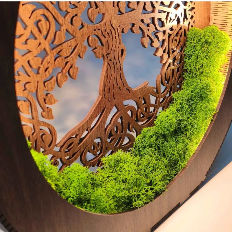 SENTOP | Lampă de masă Arborele Vieții cu mușchi | ZIVENA