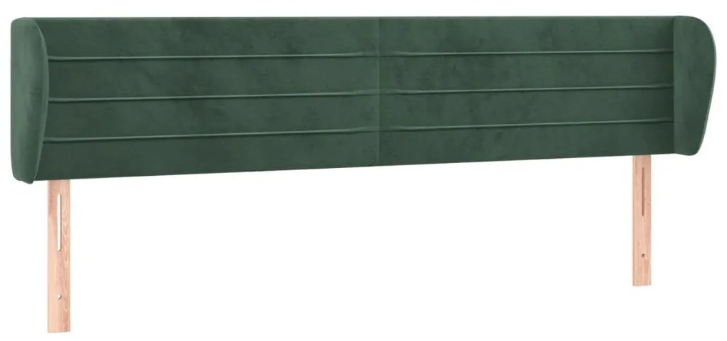 3117347 vidaXL Tăblie de pat cu aripioare verde închis 183x23x78/88 cm catifea