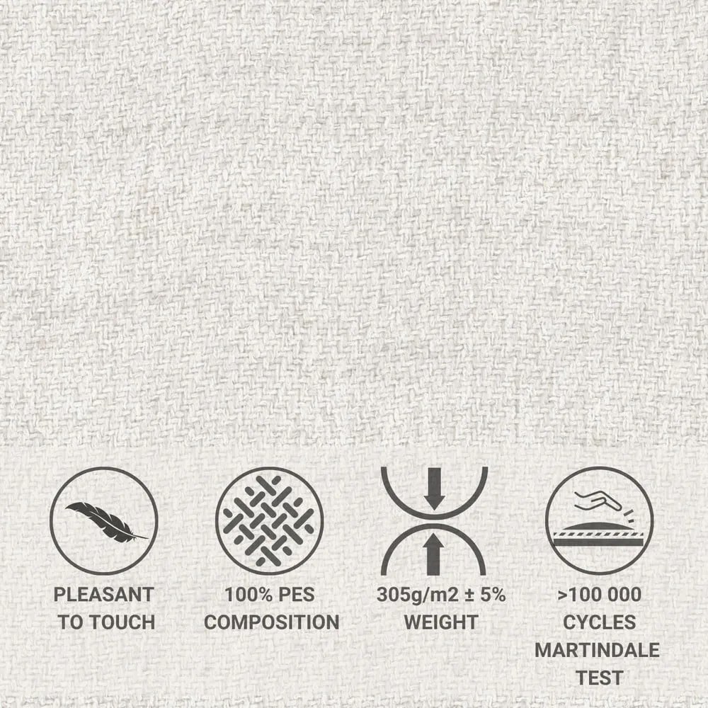 Pat matrimonial crem tapițat cu spațiu de depozitare cu somieră 160x200 cm Baleine – Maison de Rêve