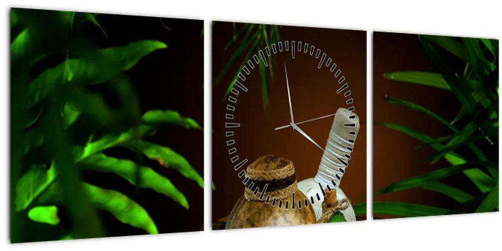 Tablou cu obiectele spa (cu ceas) (90x30 cm)