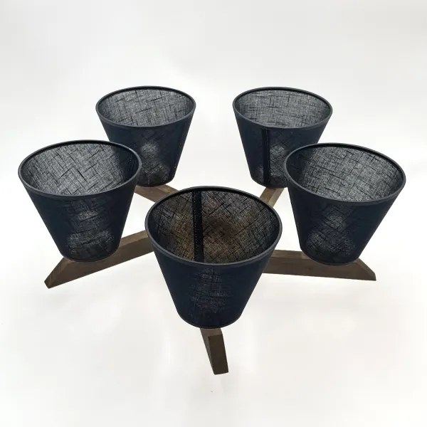 Lustră LED aplicată Brilagi ANTHONY 5xE14/40W/230V stejar nuc/negru