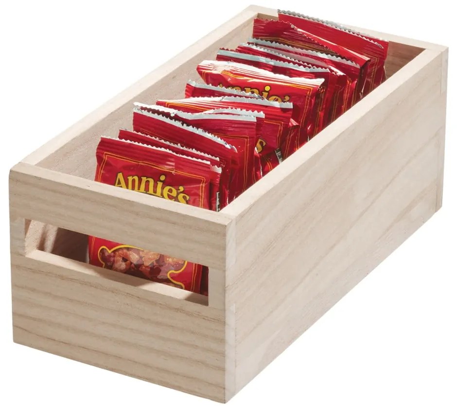 Cutie depozitare din lemn paulownia iDesign Eco Handled, 12,7 x 25,4 cm
