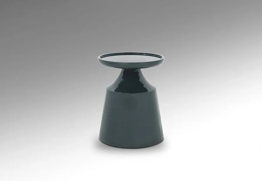 Masuta laterala rotunda din MDF Mina verde inchis