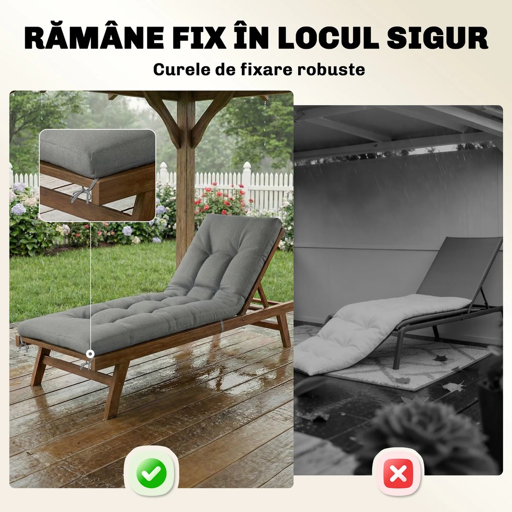 Outsunny Pernă pentru Scaune de Grădină, Leagăn, Bancă, Saltea Lungă | Aosom Romania