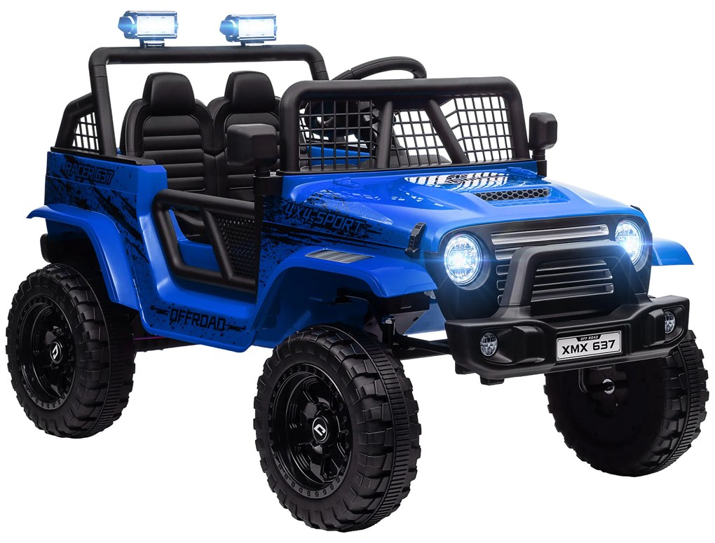 AIYAPLAY Mașină Offroad pentru Copii 3-6 Ani 12V cu Telecomandă Albastru | Aosom Romania