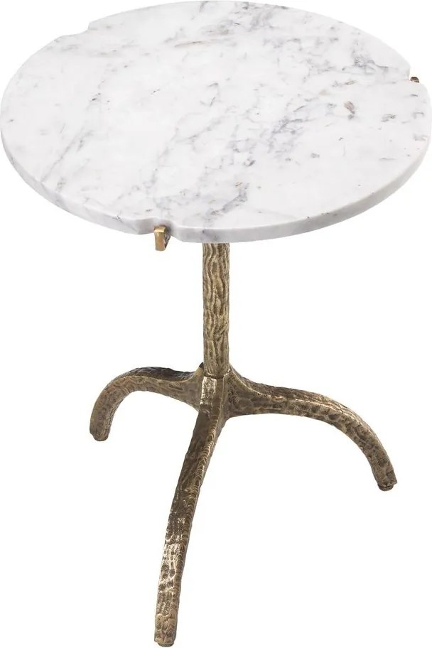 Masuta laterala design deosebit LUX Cortina, marmura alba 113803 HZ