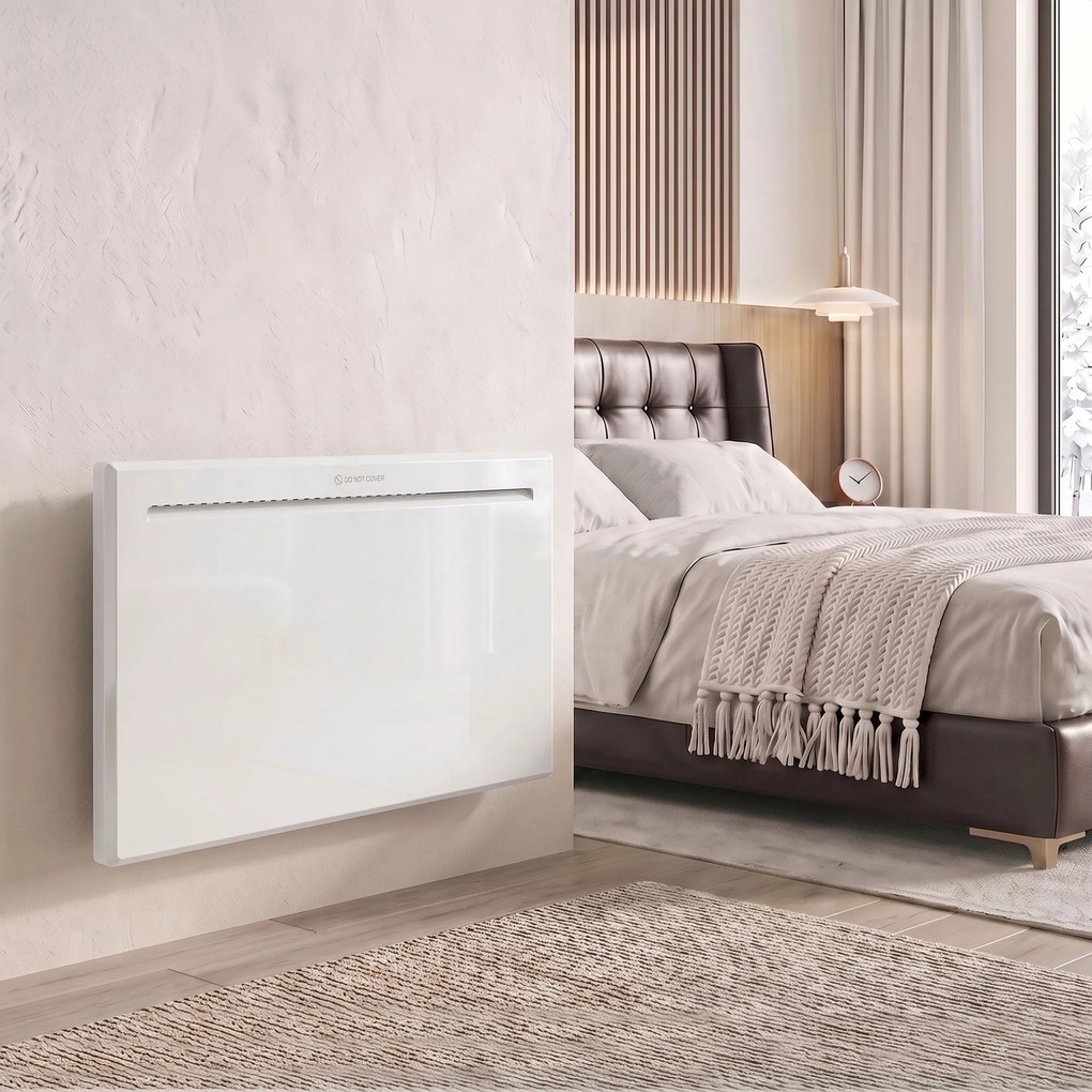 HOMCOM Convector Electric 1500 W, de Perete și Podea, Compatibil Alexa și Google Home, Alb | Aosom Romania