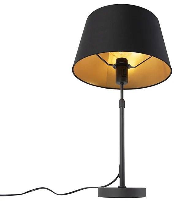 Lampă de masă neagră cu abajur negru cu auriu 35 cm - Parte