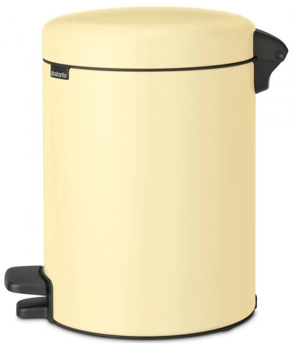 Cos cu pedala Brabantia NewIcon 1008840, 5 L, Inchidere lina, Baza antiderapanta, Galben