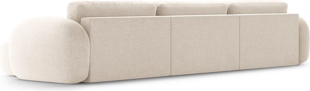 Coltar panoramic extensibil 5 locuri, Tonale, Cosmopolitan Design, 362x149x88 cm, tesatura chenille, bej deschis