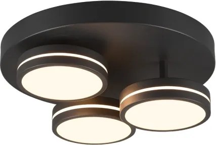 Trio - Plafonieră LED dimabilă FRANKLIN, 3xLED/8,5W/230V, Ø 35 cm, neagră