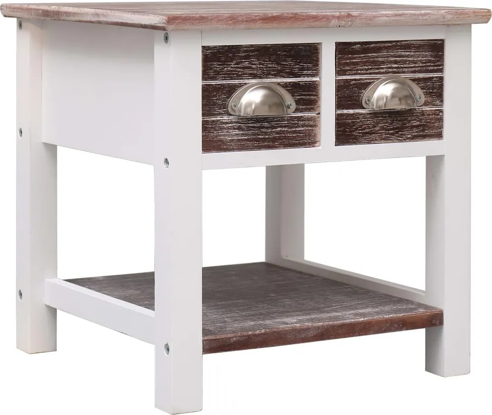 vidaXL Masă laterală, maro, 40 x 40 x 40 cm, lemn de paulownia