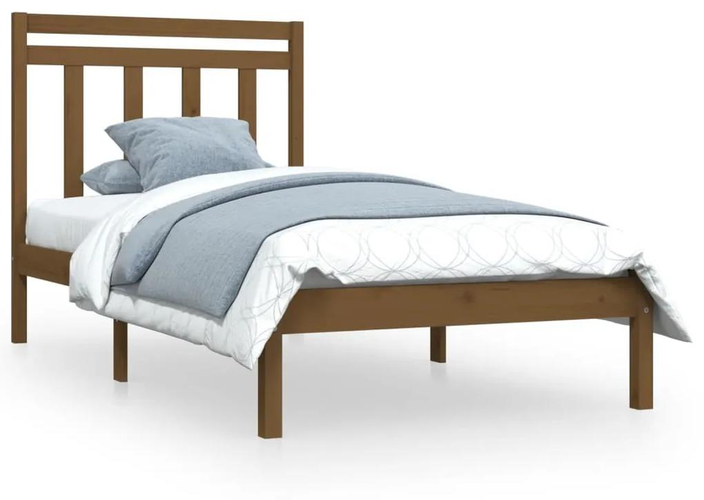 3105238 vidaXL Cadru de pat, maro miere, 90x200 cm, lemn masiv