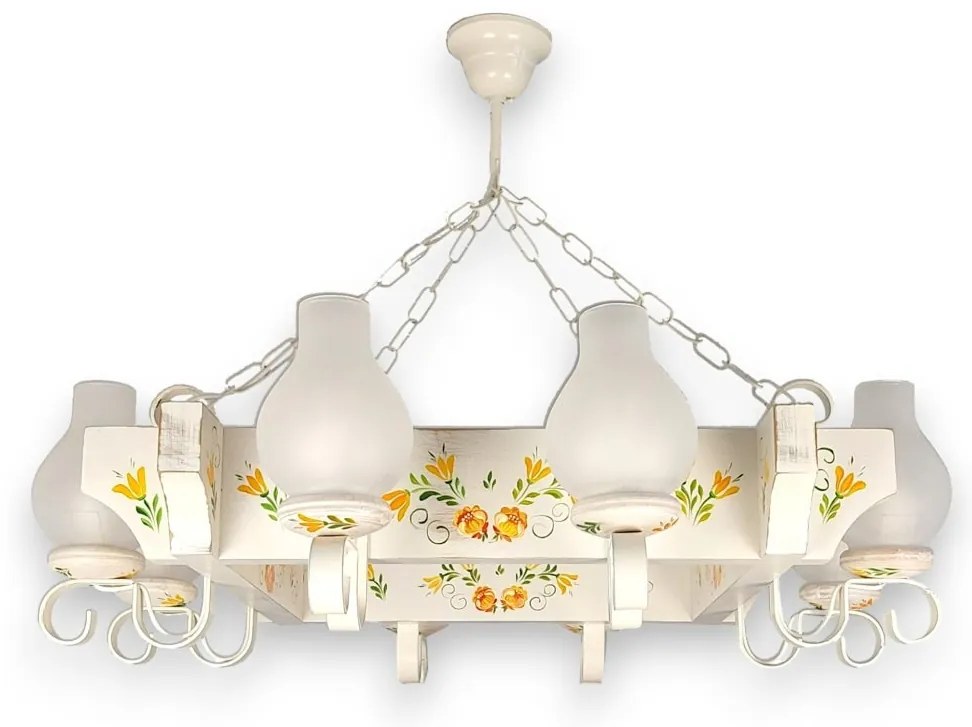 Candelabru fabricat manual din lemn pictat Queen 8L