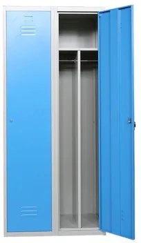 Dulap metalic, 80 x 50 x 180 cm, blocare, albastru - ral 5012