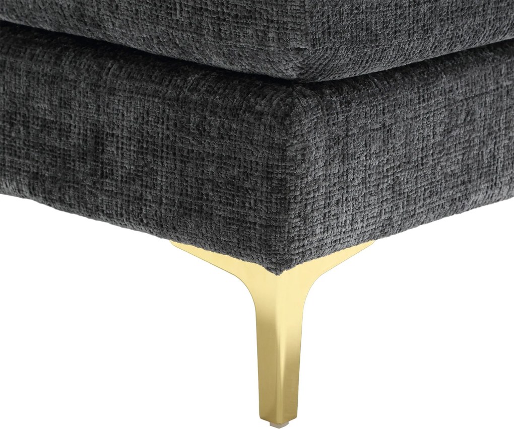 Canapea modulară mare, modernă, în formă de U, din chenille, cu dublu șezlong rabatabil, Gri