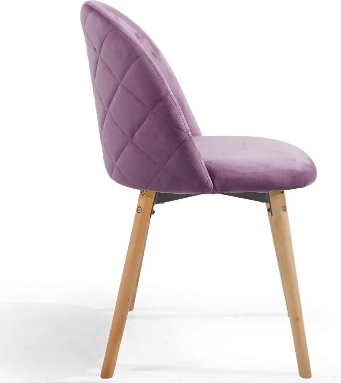 Set de scaune de masă din catifea, 2 buc - violet