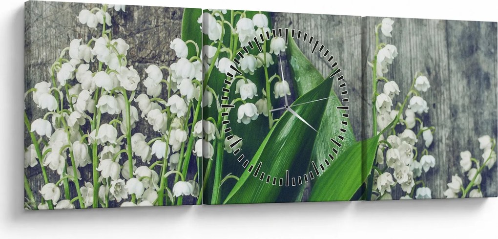 Tablou cu lăcrimioare (cu ceas) (90x30 cm)