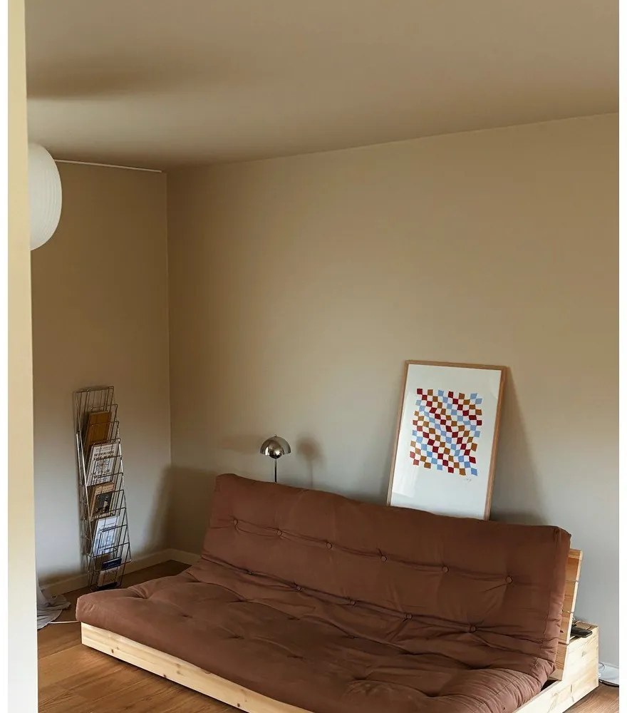 Canapea roșie extensibilă cu tapițerie din catifea reiată 196 cm Base – Karup Design