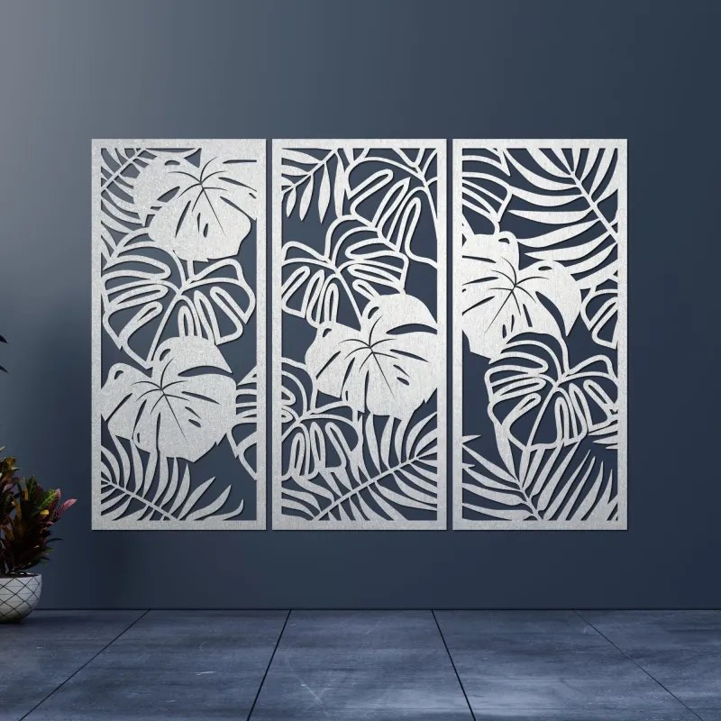 SENTOP | Pictură murală din trei piese cu frunză de monstera | TROPICI