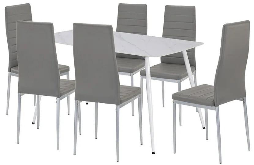 Renton 6+1 set de luat masa gri-gri