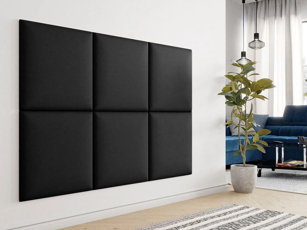 Panou de perete tapițat Pazara 60x60 (piele ecologică soft 011 (Negru). Promo -22%. 1054195