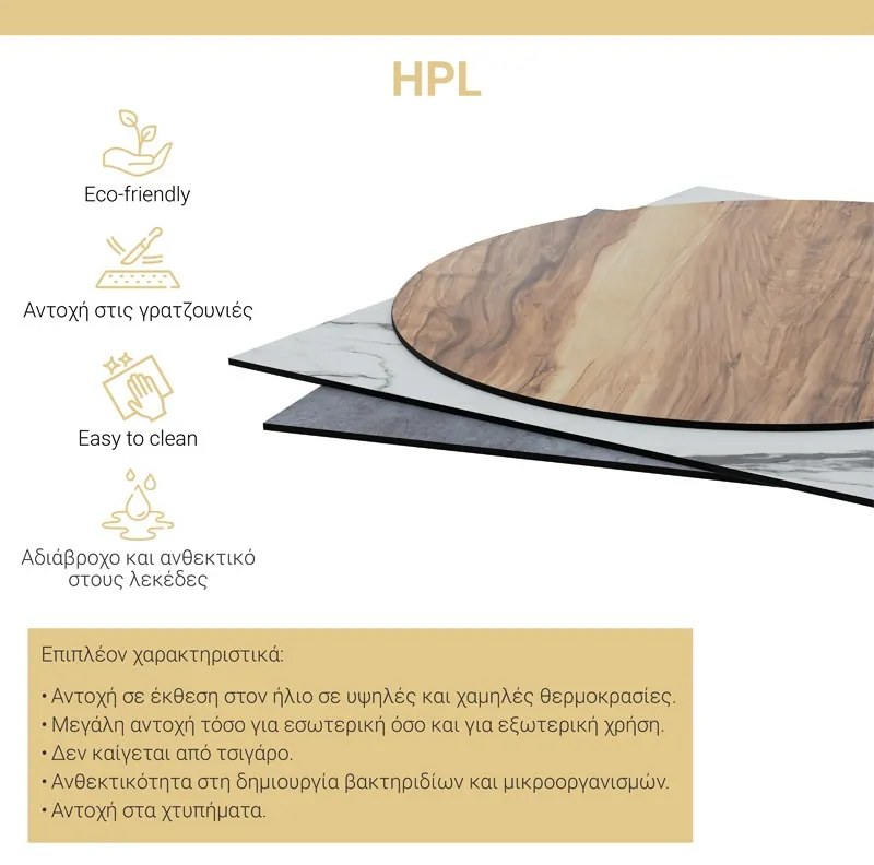 Blat masa Noble HPL nuc 60x60x1.2 cm