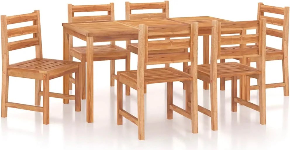vidaXL Set mobilier de grădină, 7 piese, lemn masiv de tec