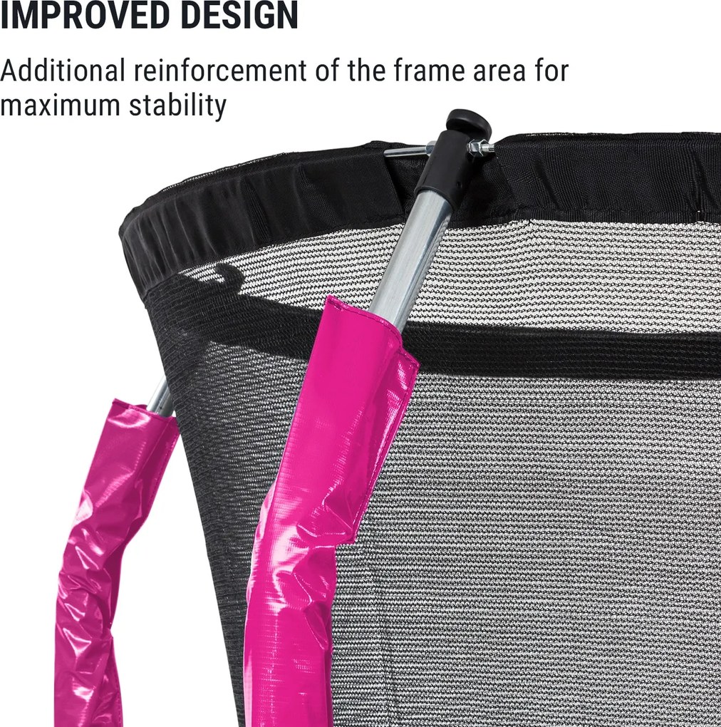 KLARFIT Jumpstarter, trambulină, 2,5 m Ø, plasă 120 kg max., 195 cm Ø zonă de sărituri