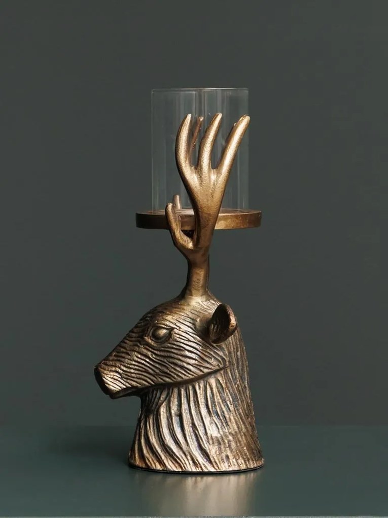 Suport de lumanare, din aluminiu, Deer