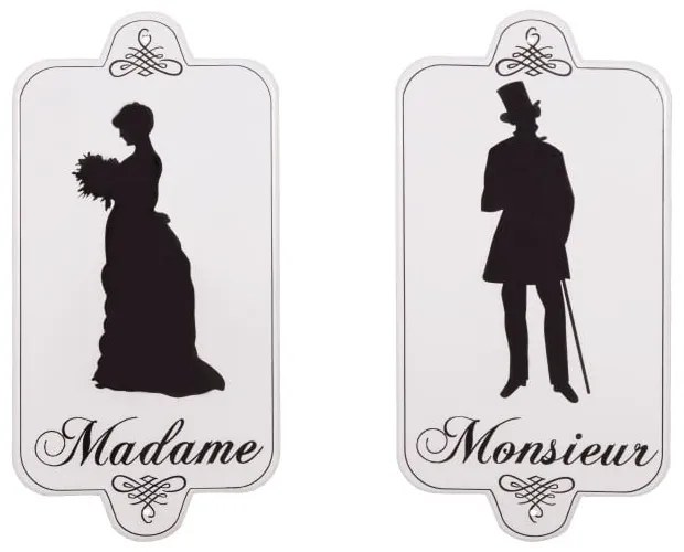 Semn din metal 16,5x33 cm Madame Monsieur – Antic Line