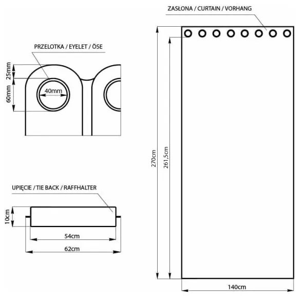 Draperie mov dimout (semi-opacă) din catifea 140x270 cm Eyelets – Restilo