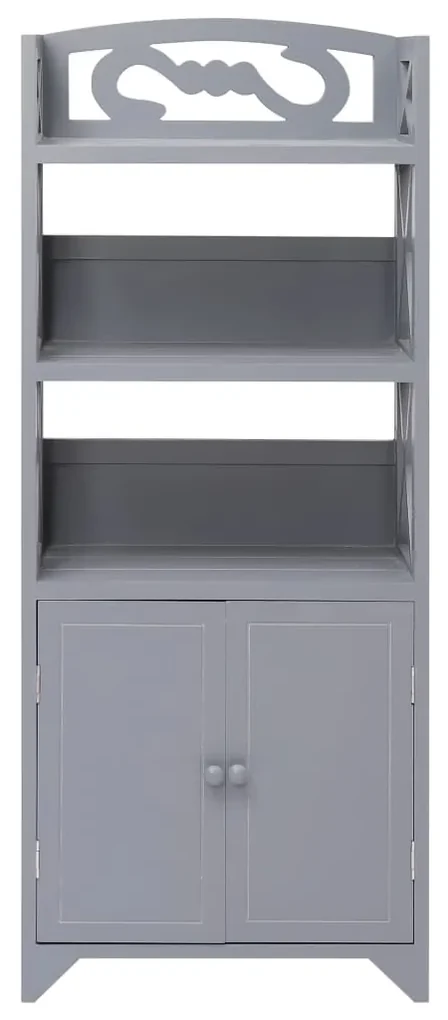 284110 vidaXL Dulap de baie, gri, 46 x 24 x 116 cm, lemn de paulownia