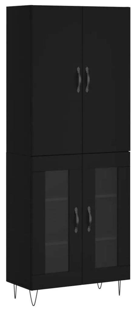 3198066 vidaXL Dulap înalt, negru, 69,5x34x180 cm, lemn compozit