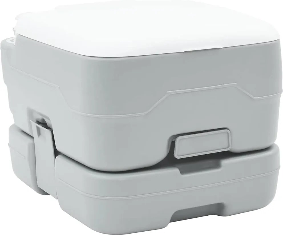 vidaXL Toaletă de camping Gri și alb 41,5 x 36,5 x 30 cm Polietilenă