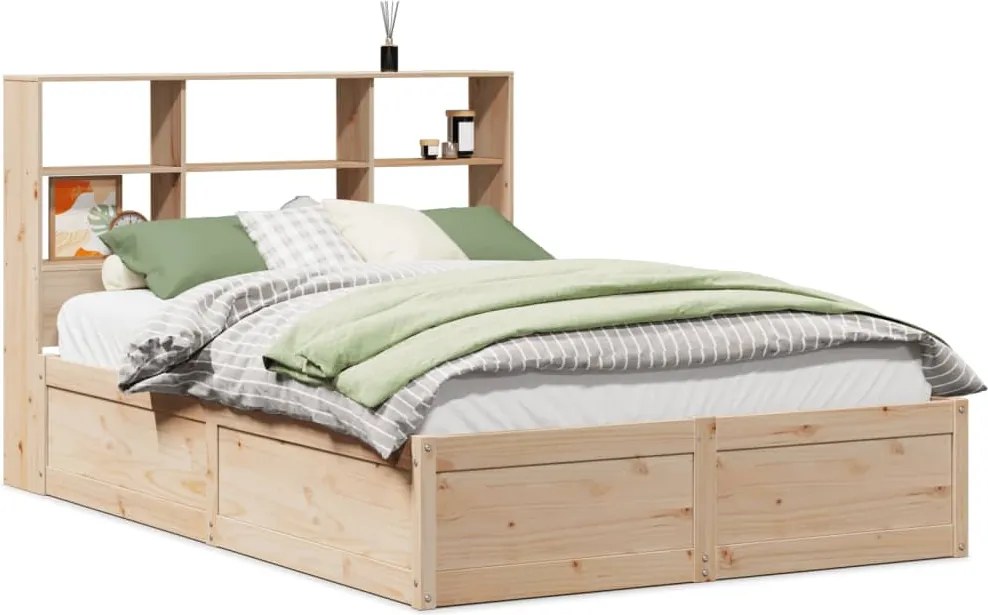 vidaXL Cadru de pat fără saltea, 150x200 cm, lemn masiv pin