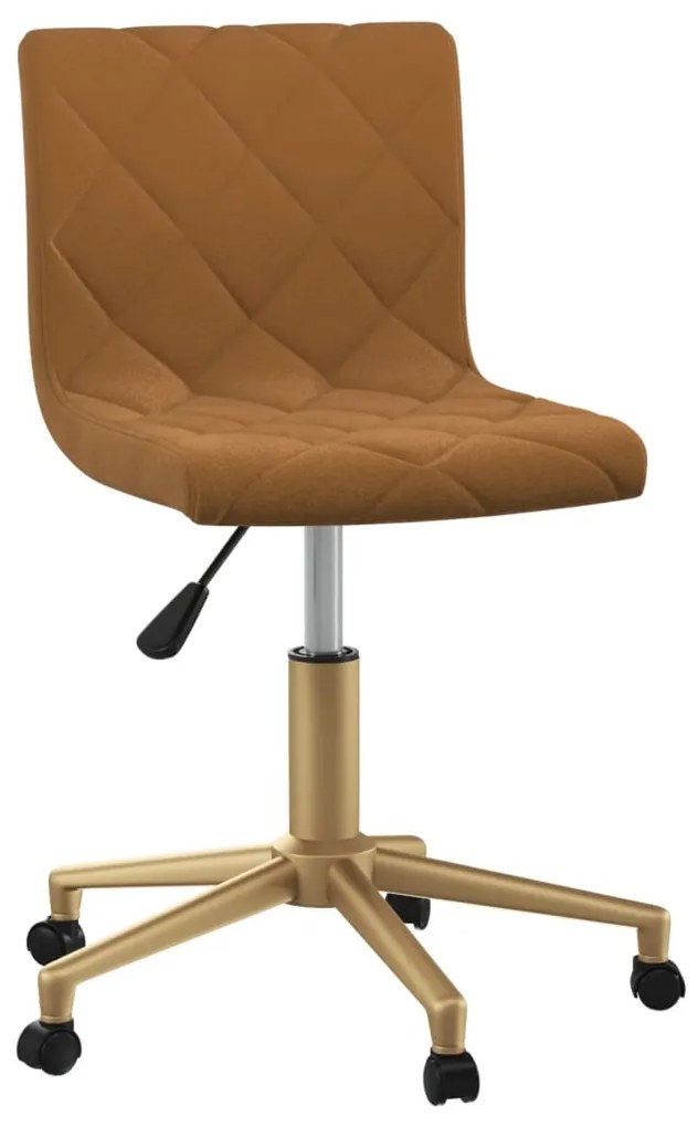 333872 vidaXL Scaun de bucătărie pivotant, maro, catifea